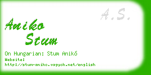 aniko stum business card